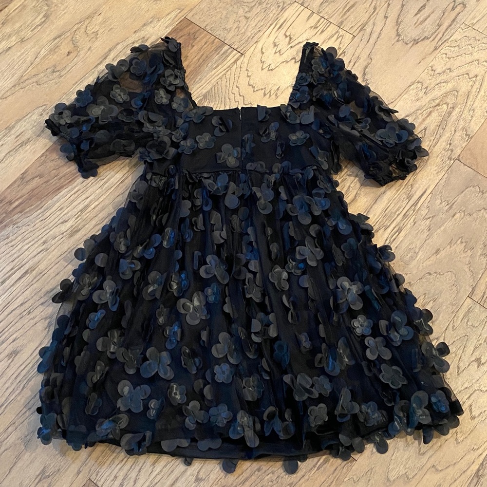 TCEC Black Butterfly appliqué baby doll dress - Picture 4 of 6